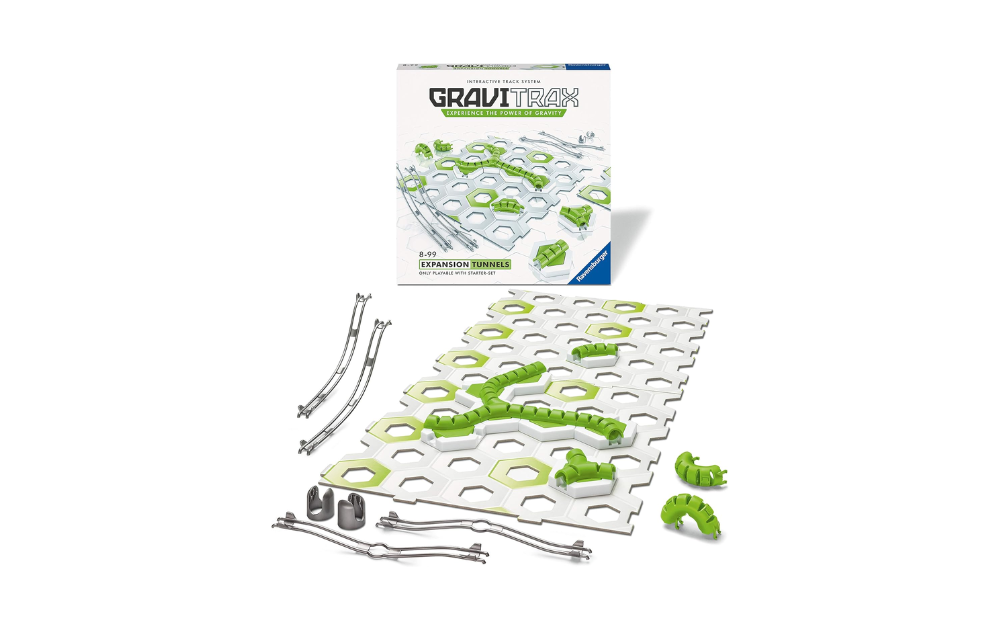 Gravitrax expansion tunnels set with tracks and accessories for creative marble run construction