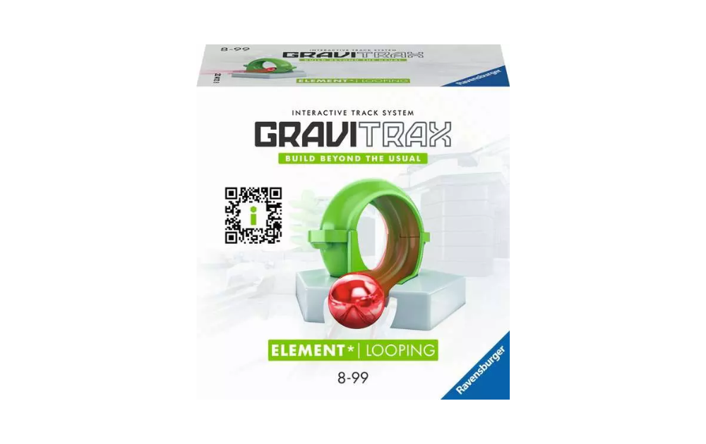 Gravitrax Element Looping set game packaging showcasing the interactive track and marble elements