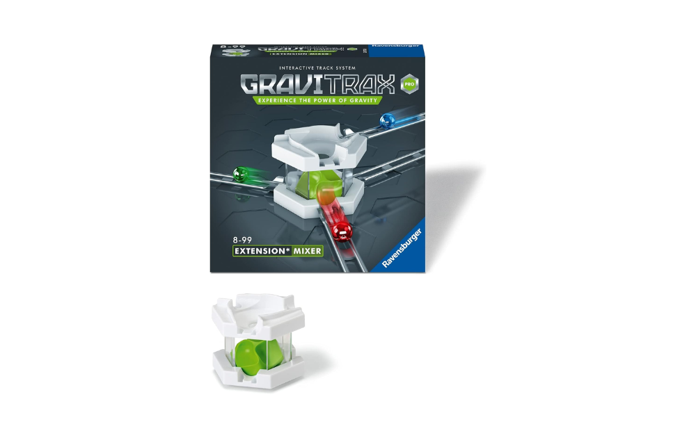Gravitrax Pro Extension Mixer for enhancing marble run games with unique track design