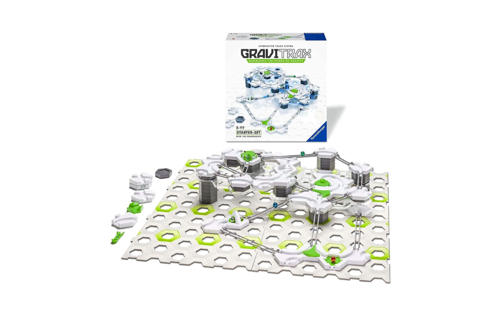 Gravitrax Starter Set for interactive marble run building with various track pieces and accessories