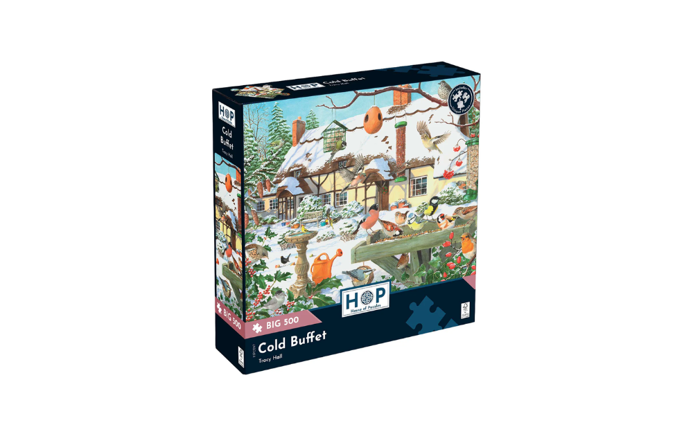 Cold Buffet Big 500 Piece Jigsaw Puzzle from House of Puzzles featuring a charming outdoor scene with animals