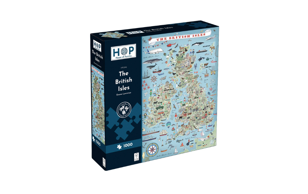 The British Isles 1000 Piece Jigsaw Puzzle by House of Puzzles featuring a detailed map of the British Isles