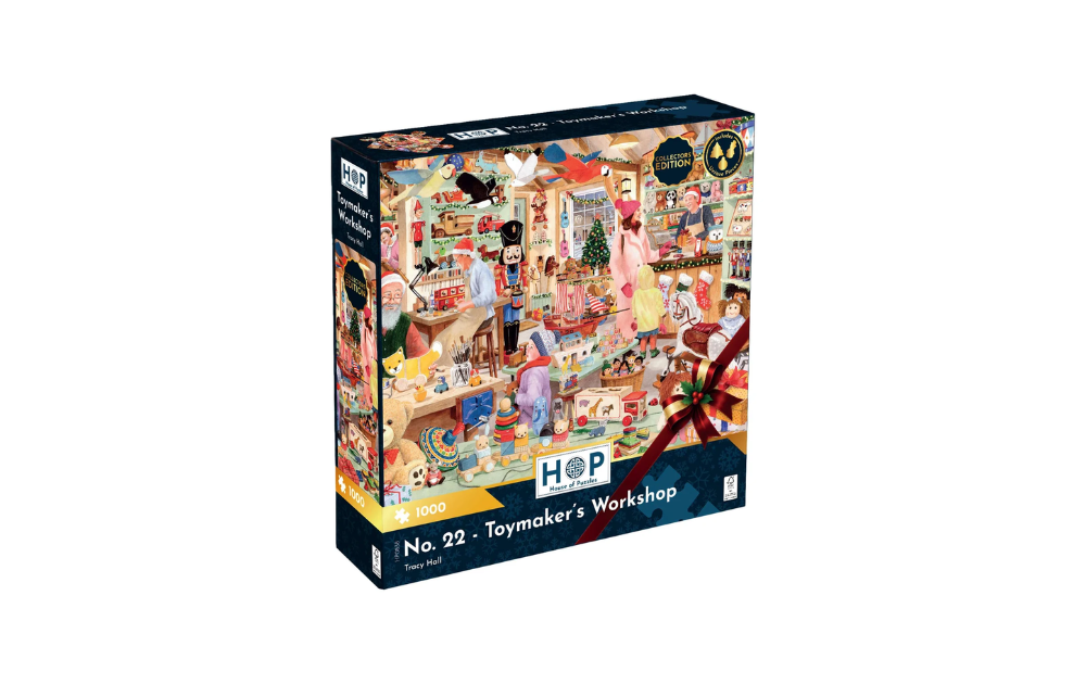 Toymaker's Workshop 1000 Piece Collectors Edition Jigsaw Puzzle by House of Puzzles featuring a vibrant toy shop scene