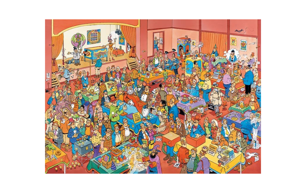 Jan van Haasteren Magic Fair puzzle featuring a colorful scene with numerous characters and activities
