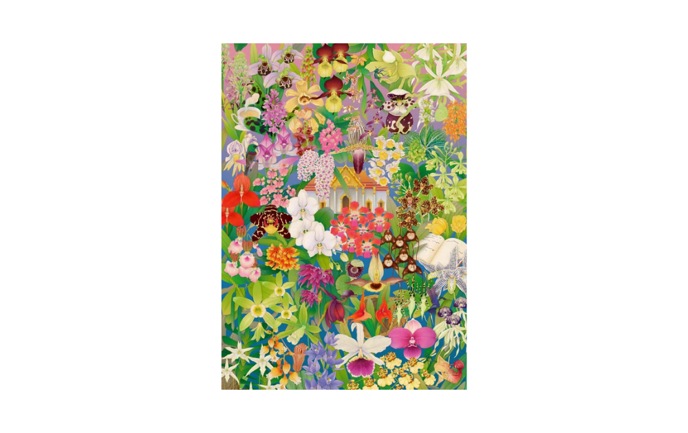 Around the World in 50 Orchids 1000 Piece Jigsaw Puzzle by Laurence King featuring vibrant floral designs