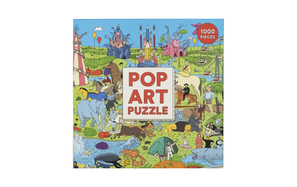 Pop Art 1000 piece puzzle by Laurence King featuring vibrant, colorful artwork for puzzle enthusiasts