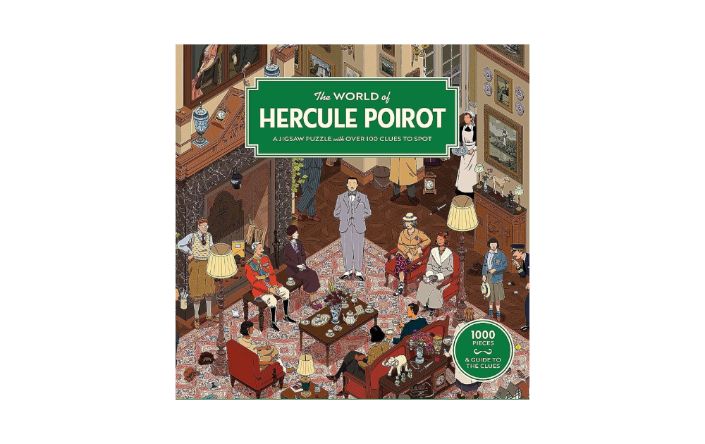 The World of Hercule Poirot puzzle featuring a colorful scene with characters and details to discover in 1000 pieces