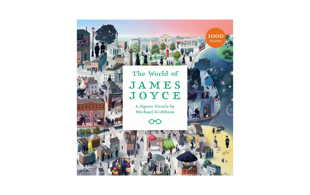 The World of James Joyce puzzle featuring colorful scenes and characters in 1000 pieces by Laurence King