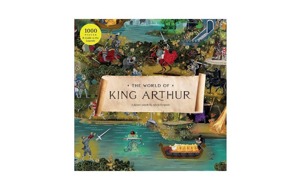 The World of King Arthur jigsaw puzzle featuring vibrant illustrations of legendary scenes and characters