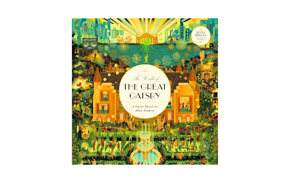 The World of The Great Gatsby jigsaw puzzle by Laurence King featuring vibrant illustrations and 1000 pieces