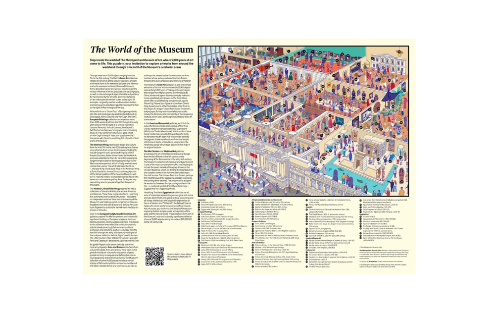 The World of The Museum 1000 Piece Jigsaw Puzzle by Laurence King featuring a vibrant museum scene