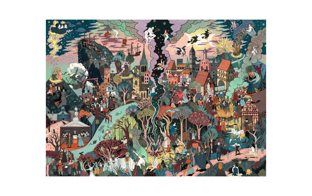 The World of Witches 1000 Piece Jigsaw Puzzle by Laurence King featuring a magical woodland scene