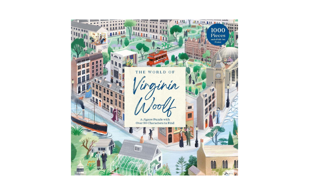 The World of Virginia Woolf 1000 piece puzzle featuring iconic characters and scenes from her literature
