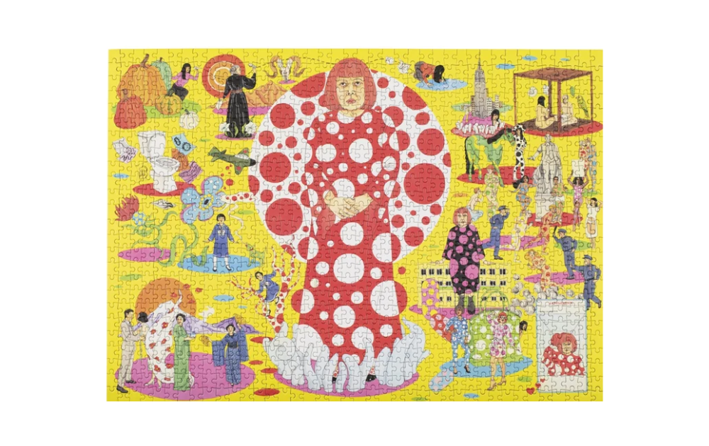 The World of Yayoi Kusama 1000 piece puzzle featuring vibrant designs and iconic imagery by the artist