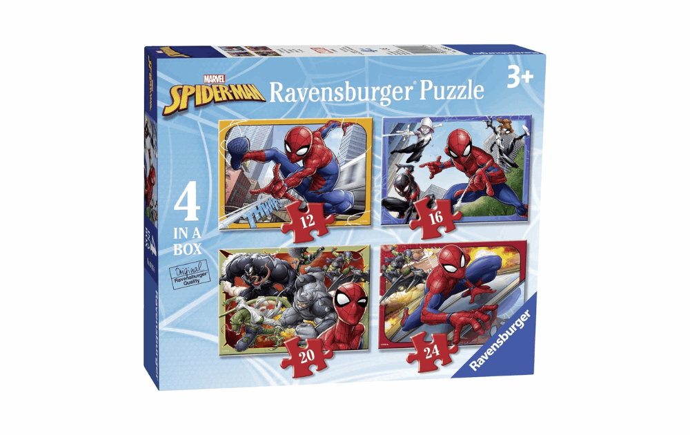 Ravensburger Children's Marvel Spiderman jigsaw puzzles set with four different designs for kids aged 3 and up