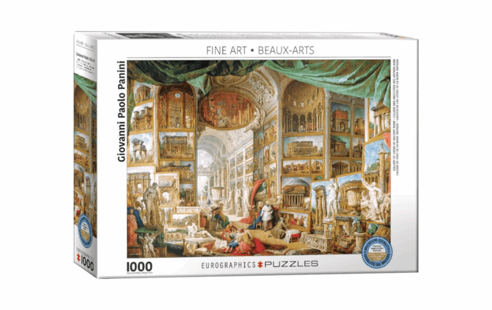 Eurographics modern Rome 1000 piece puzzle featuring a detailed artwork by Giovanni Paolo Panini