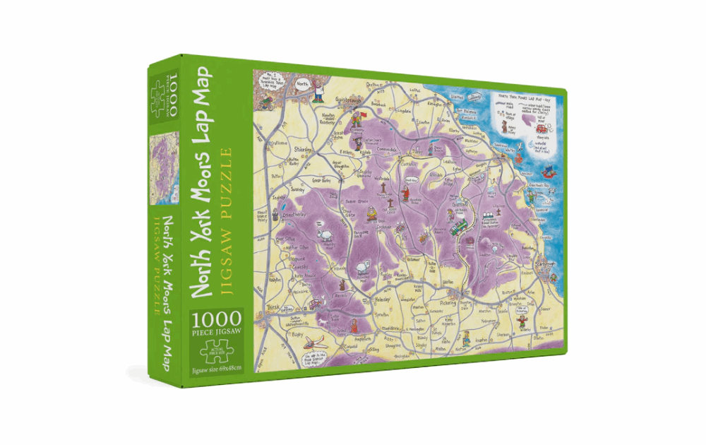 Cardtoons North York Moors map puzzle featuring 1000 colorful pieces for engaging fun