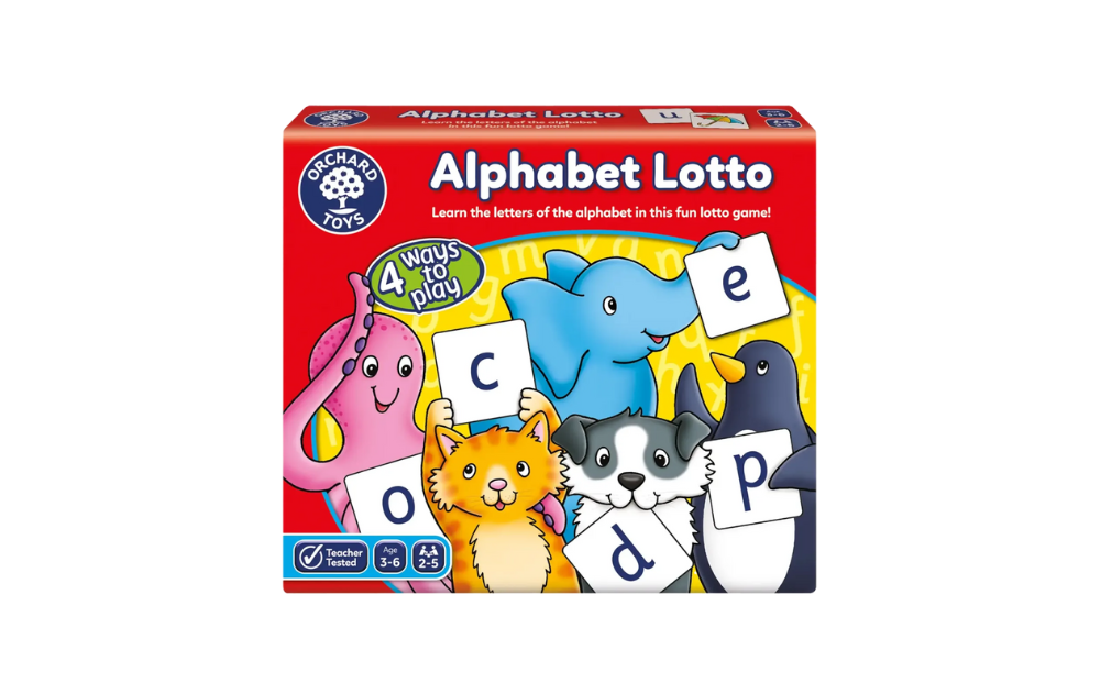 Alphabet Lotto Game from Orchard Toys for learning letters in a fun and engaging way