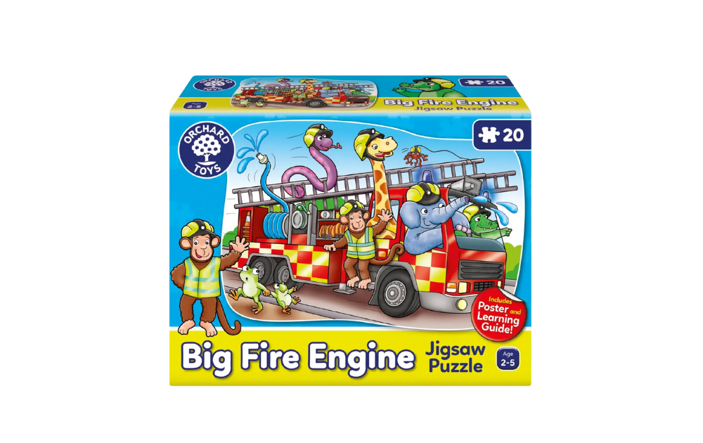 Big Fire Engine jigsaw puzzle by Orchard Toys featuring colorful characters and a fun fire truck scene