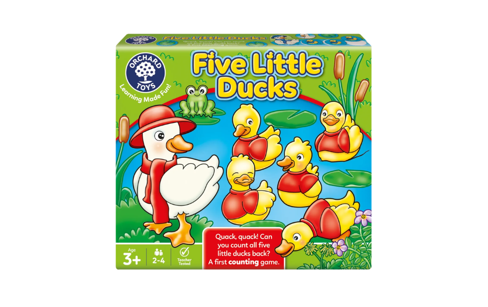 Five Little Ducks Game by Orchard Toys with colourful duck figures for counting fun