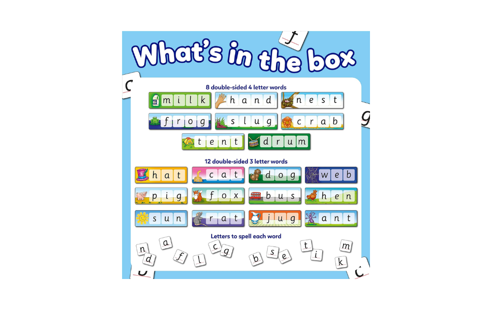 Orchard Toys Match and Spell Puzzle with double-sided letter tiles for spelling games