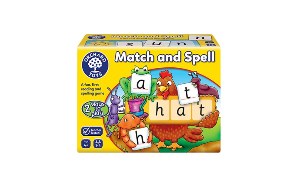Orchard Toys Match and Spell puzzle game featuring letters and animals for early reading skills