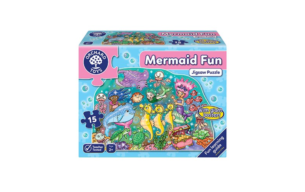 Orchard Toys Mermaid jigsaw 15 piece puzzle box featuring colorful underwater scene for children