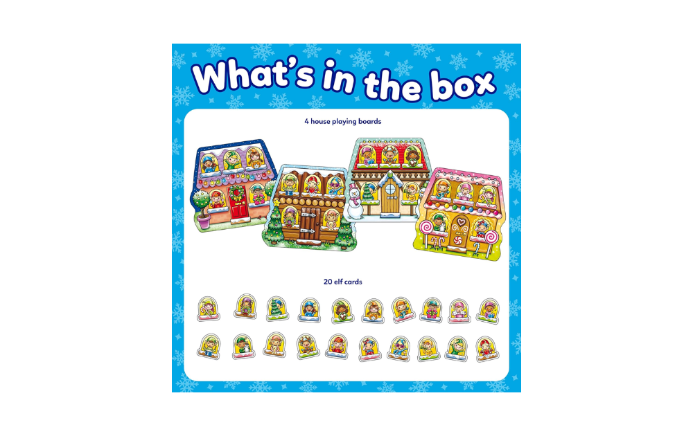What's in the box: 4 house playing boards and 20 cards for mini games by Orchard Toys
