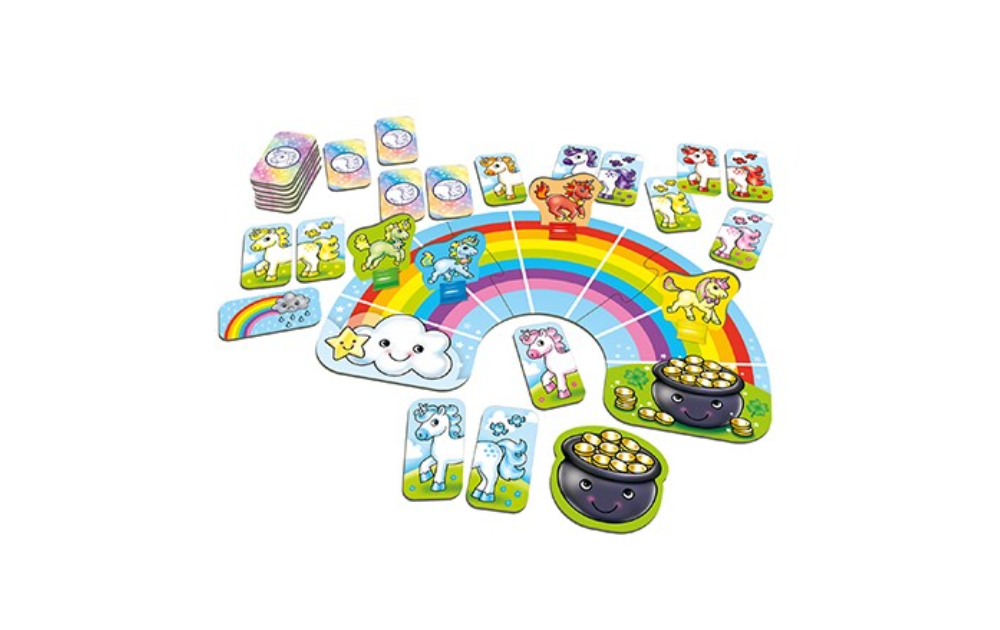 Orchard Toys Rainbow Unicorns Puzzle featuring colorful unicorns and a rainbow design for kids