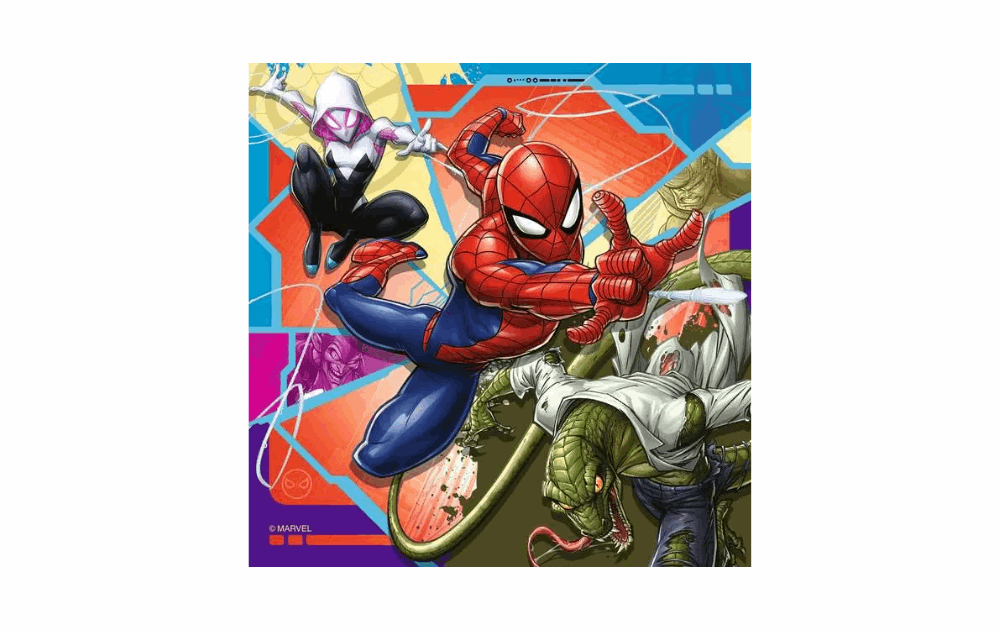 Spiderman It's Web Slinging Time 3 x 49 piece puzzles by Ravensburger
