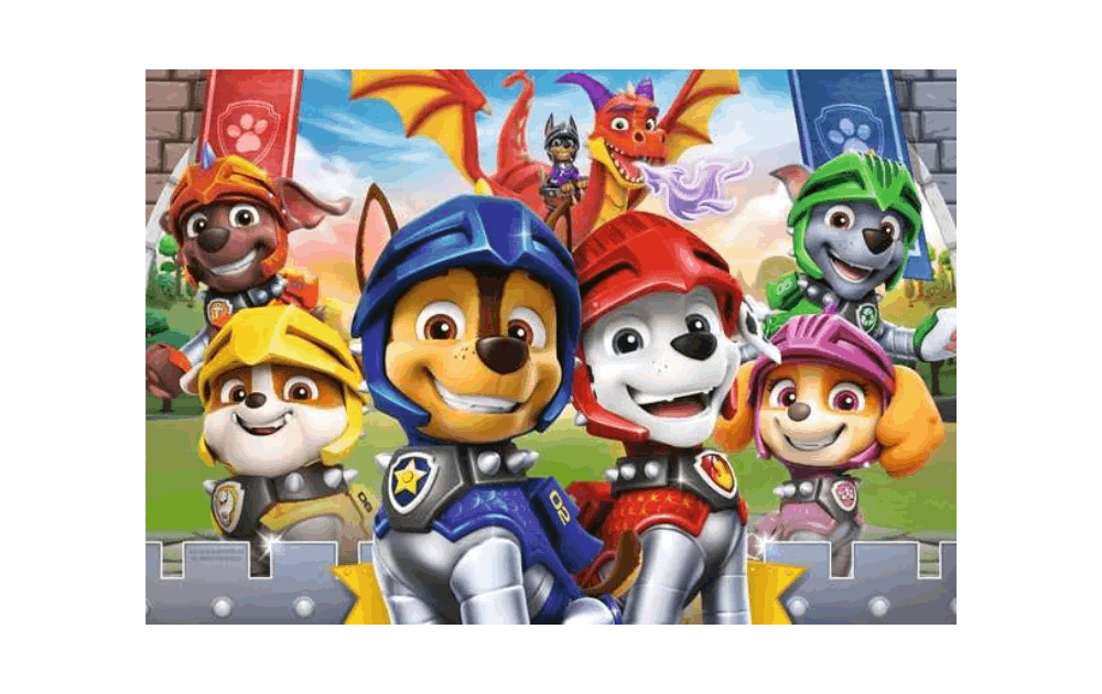 Ravensburger Paw Patrol jigsaw puzzle featuring colorful characters in a playful scene