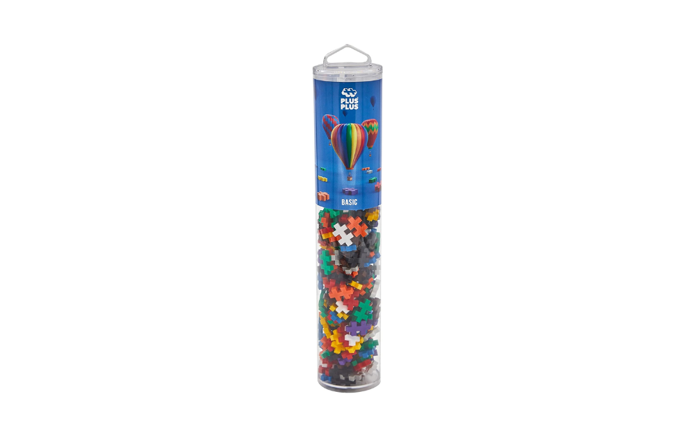 240 piece Plus Plus tube filled with colorful building pieces for creative play