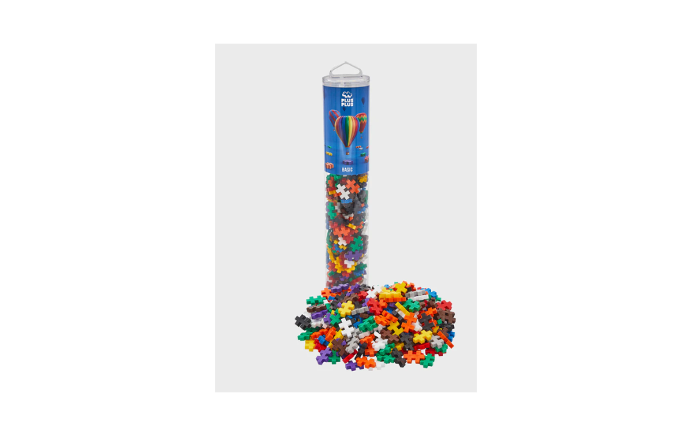 240 piece Plus Plus tube with colorful building blocks for creative construction and play