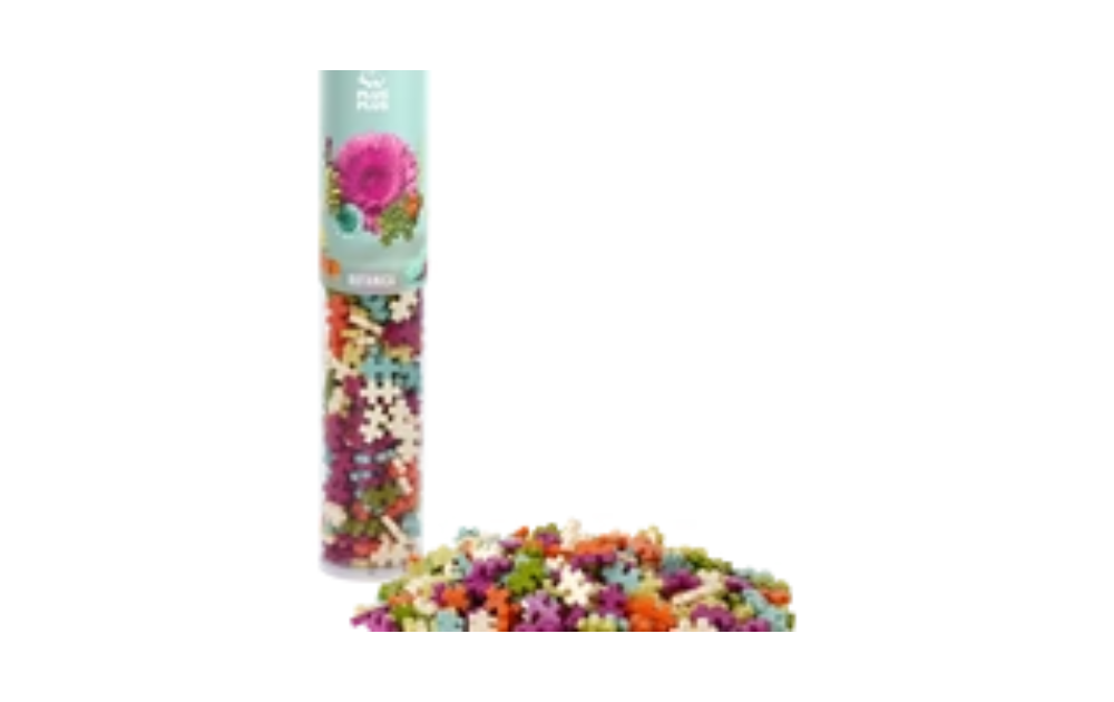 Plus Plus Botanica 240 piece tube with colorful building pieces for creative puzzle making