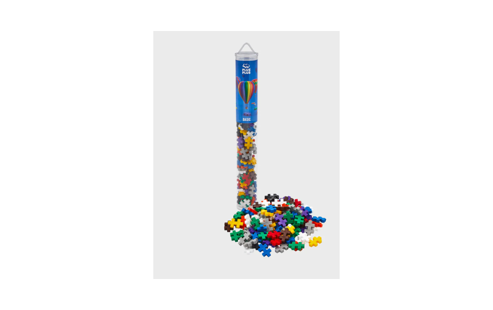 Plus Plus building blocks 100 piece tube with colorful interlocking pieces for creative construction