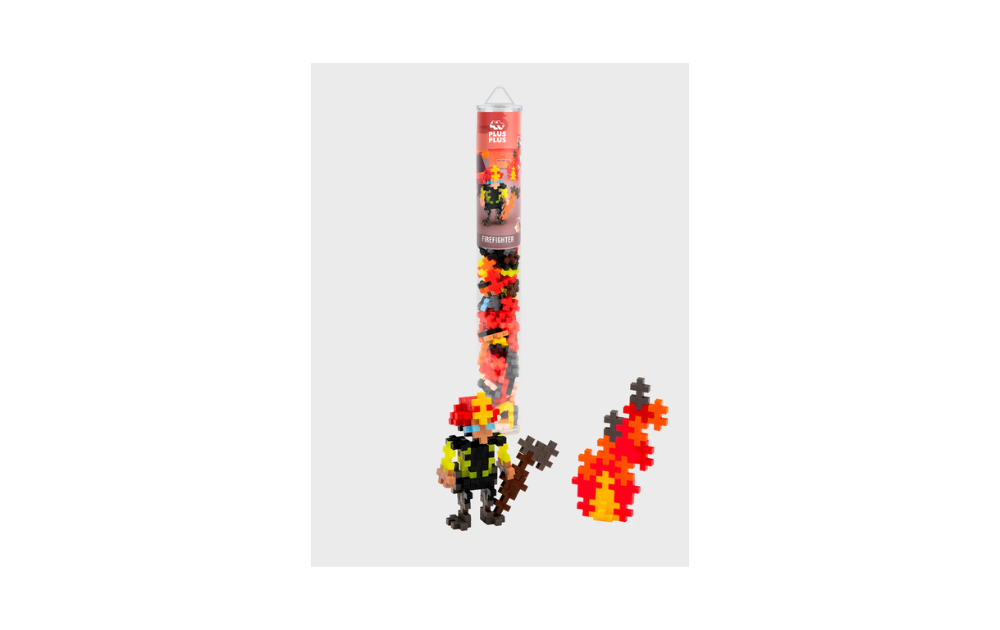 Firefighter Plus Plus building set with 100 colorful pieces for creative puzzle projects