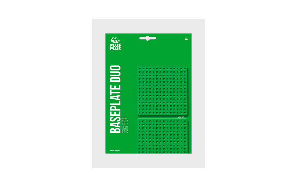 Plus Plus green baseplates for building and creativity, ideal for various puzzle projects