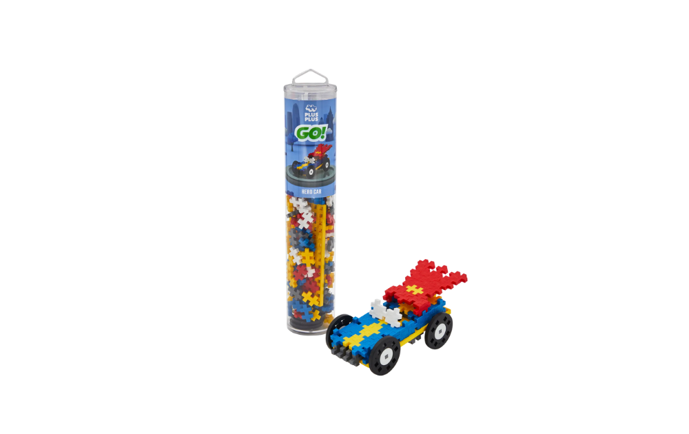 Plus Plus Hero Car 200 piece set for creative building fun and imaginative play