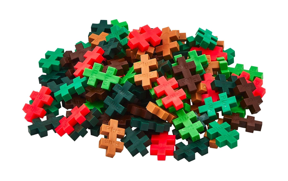 Colorful Plus Plus jungle puzzle building pieces in various shapes for creative play