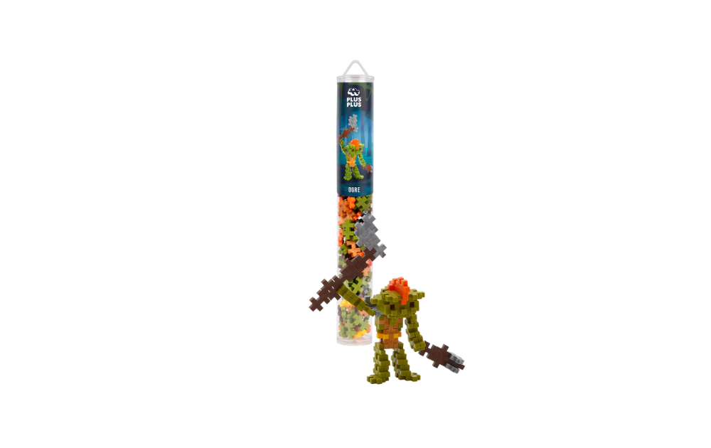 Plus Plus Ogre toy 100 piece tube with colorful building pieces to create a fun ogre figure
