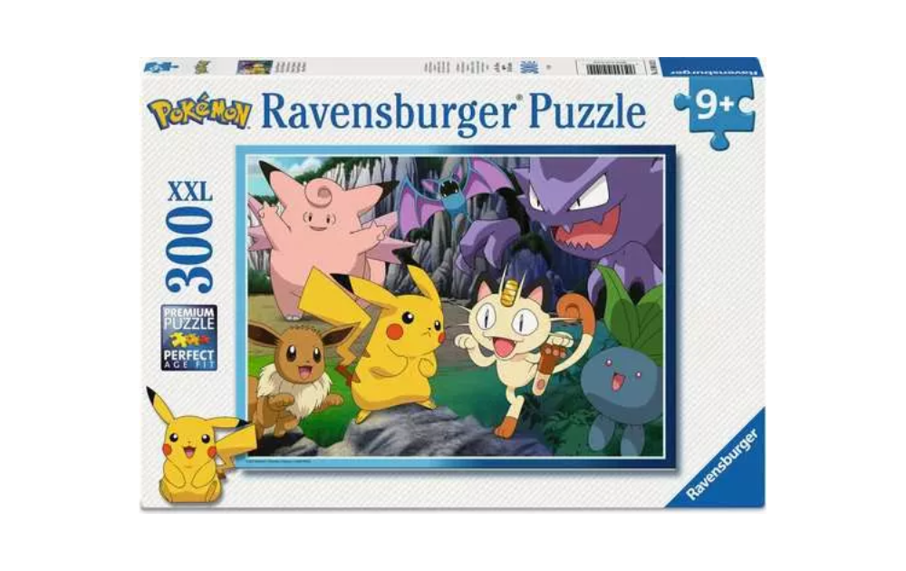 Catch the Pokemon Ravensburger jigsaw featuring Pikachu and friends in a vibrant design