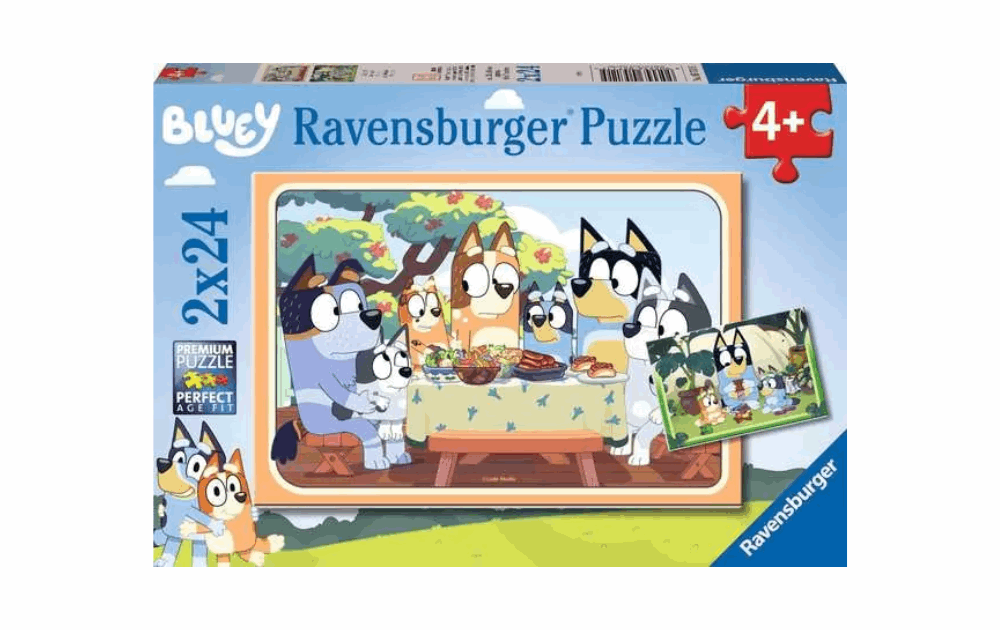 Ravensburger Children's 24 piece jigsaw Bluey featuring the characters around a picnic table