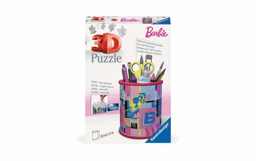 3D Barbie pencil holder jigsaw 54 pieces by Ravensburger for organizing stationery accessories