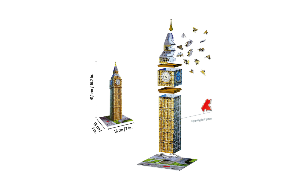Big Ben 3D jigsaw puzzle by Ravensburger with 216 pieces for creative building fun