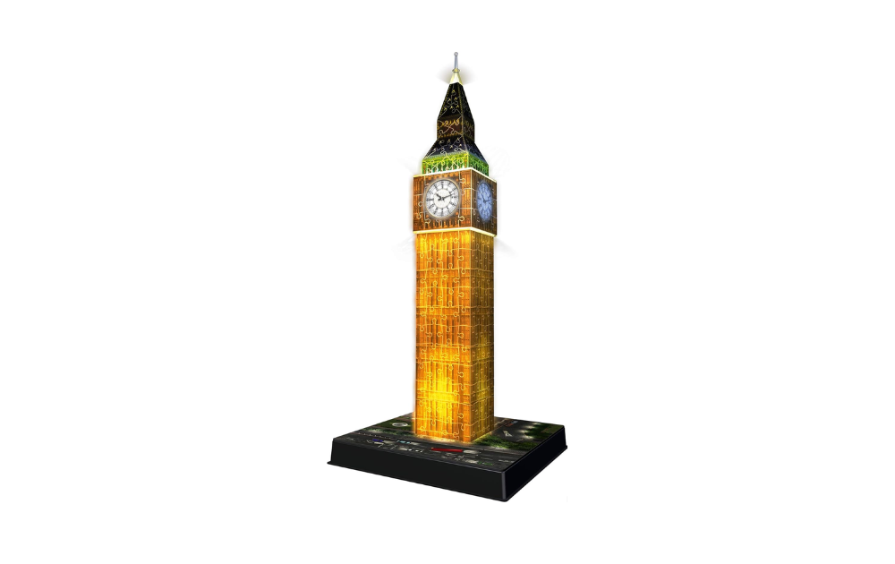 3D jigsaw puzzle Big Ben Light Up Edition by Ravensburger with 216 pieces showcasing architectural details