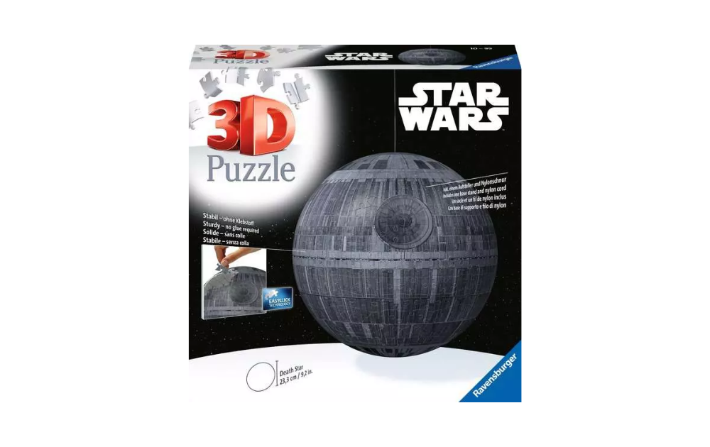 Star Wars 3D jigsaw puzzle of the Death Star by Ravensburger with 543 pieces for fans and puzzle enthusiasts