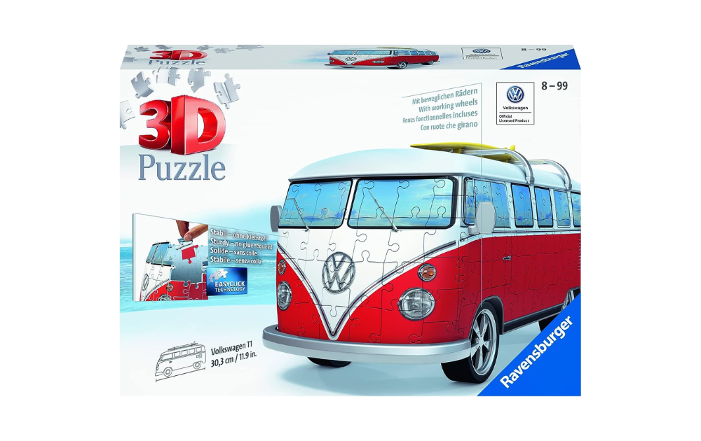 3D jigsaw puzzle VW T1 Camper Van by Ravensburger with 162 pieces and vibrant design