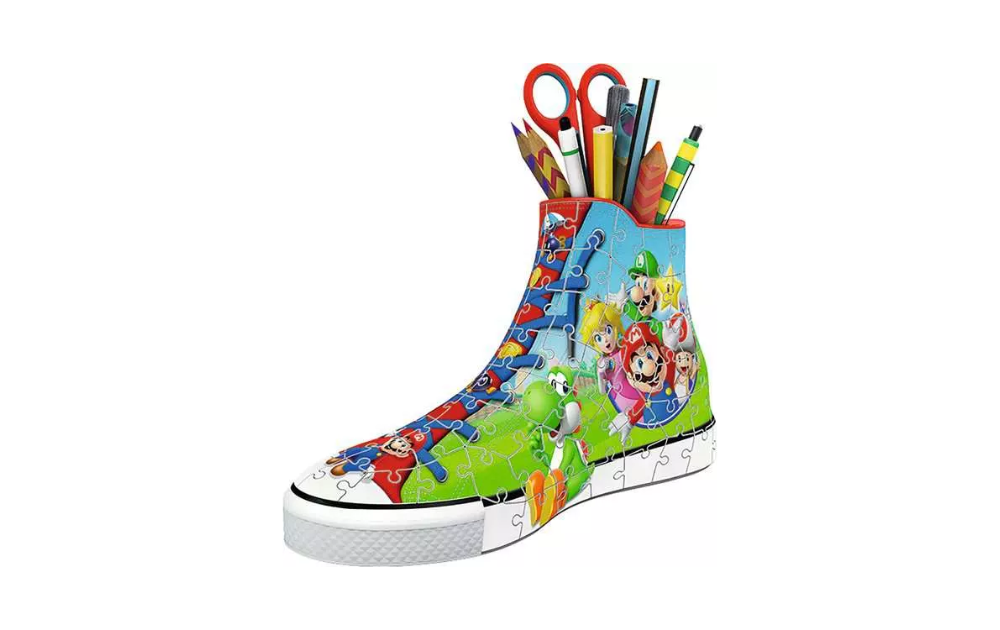 Ravensburger 3D Super Mario sneaker puzzle designed for ages 8+, perfect for creative play and display.