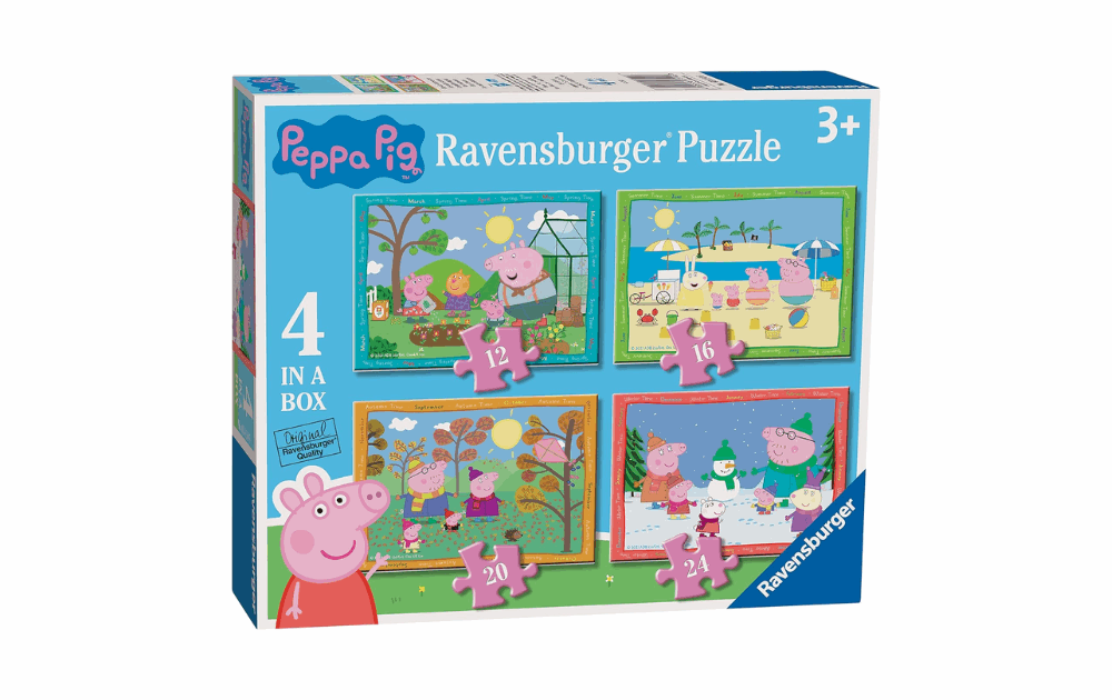 Ravensburger Children's 4 in a box Peppa Pig Puzzles with varying piece counts for ages 3 and up