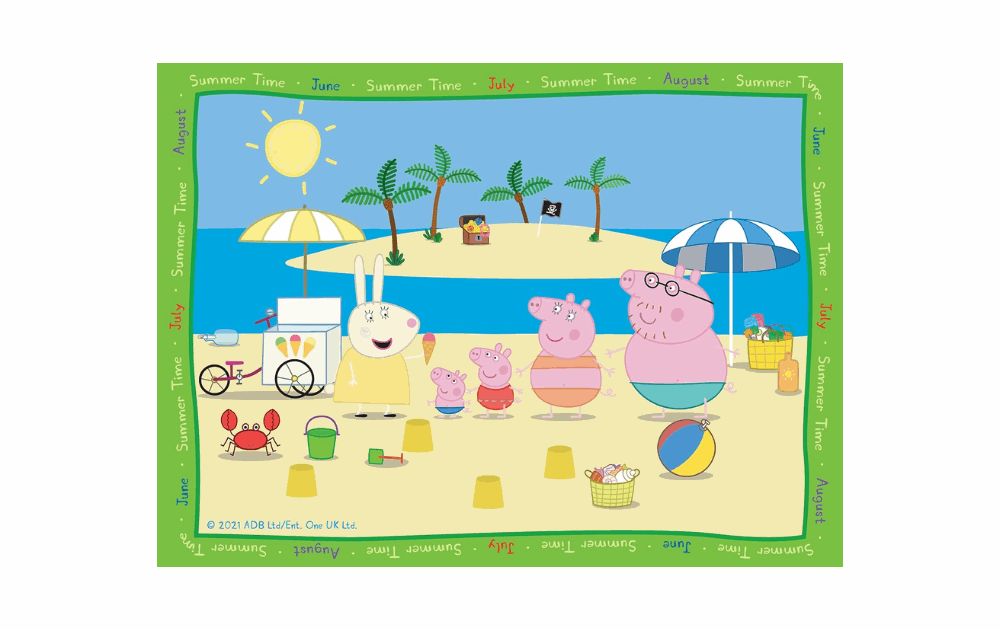 Ravensburger Children's 4 in a box Peppa Pig Puzzles featuring beach scenes and characters for kids